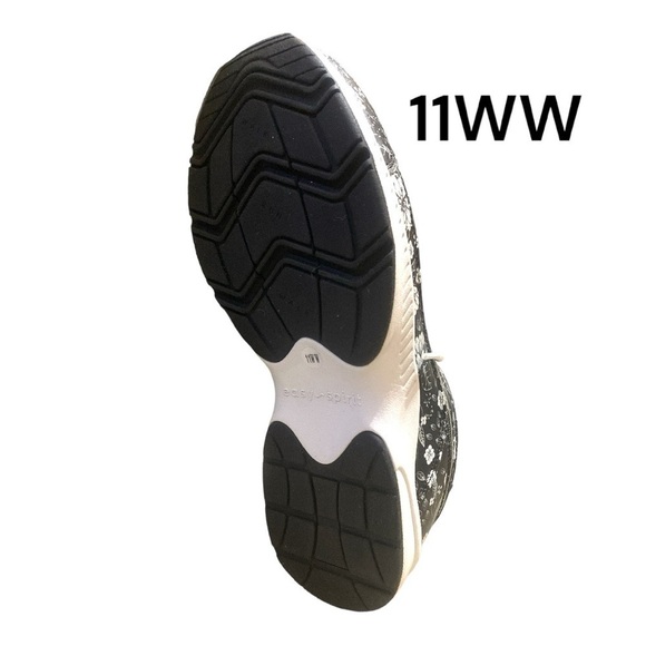 EASY SPIRIT LEATHER Romy Floral Sneaker Women’s Size 11WW Romantic Floral Goth - Picture 7 of 11